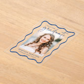 Modern Wavy Lijst Acryl Afstuderen Aankondiging (Laagn)