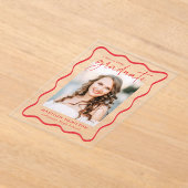 Modern Wavy Lijst Acryl Afstuderen Aankondiging (Laagn)