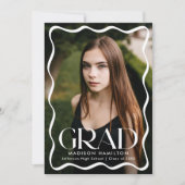 Modern Wavy Lijst Afstudeerder 2 Foto Afstuderen Aankondiging (Voorkant)