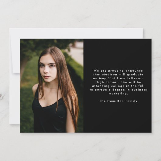 Modern Wavy Lijst Afstuderen 2 foto Afstuderen Aankondiging (Achterkant)