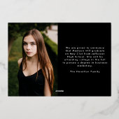 Modern Wavy Lijst Afstuderen 2 foto Afstuderen Folie Uitnodiging (Achterkant)