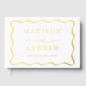 Modern Wavy Lijst Fotobruiloft Gastenboek (Voorkant)