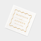 Modern Wavy Lijst gepersonaliseerde bruiloft Folie Servetten (Links)