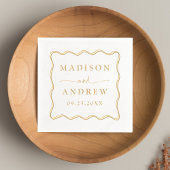 Modern Wavy Lijst gepersonaliseerde bruiloft Folie Servetten