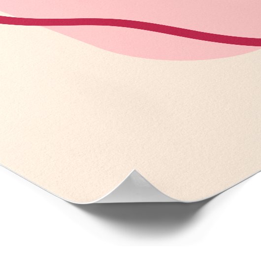 Modern Wavy Lijst Magenta Roze bruiloft Welkom Poster (Hoek)