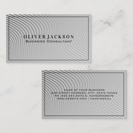 Modern Wavy Lines Visitekaartje (Voorkant / Achterkant)