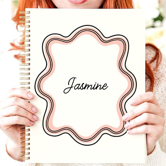 Modern Wavy Scalloped Lijst Custom Name Planner