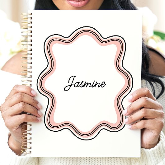 Modern Wavy Scalloped Lijst Custom Name Planner