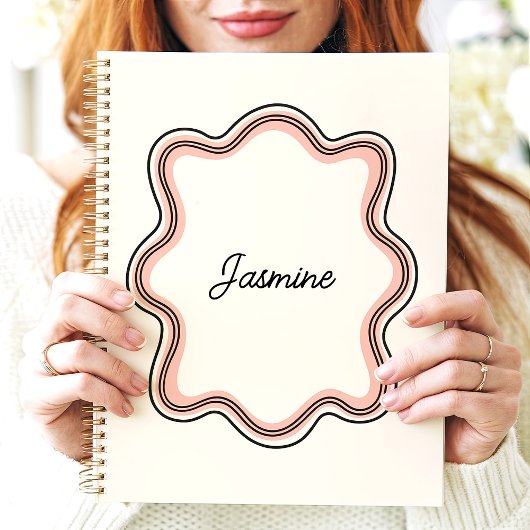 Modern Wavy Scalloped Lijst Custom Name Planner