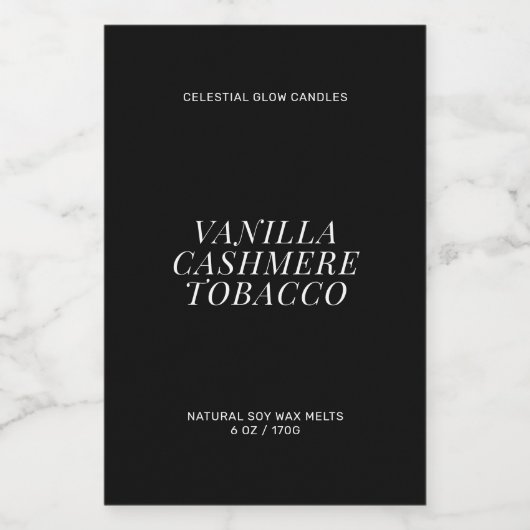 Modern wax smelt minimaal label voedselcontainer etiket (Enkel label)