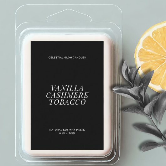 Modern wax smelt minimaal label voedselcontainer etiket