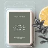 Modern wax smelt minimaal label voedselcontainer etiket