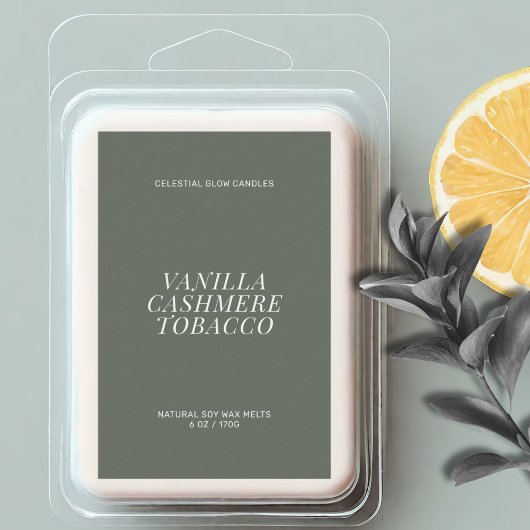 Modern wax smelt minimaal label voedselcontainer etiket