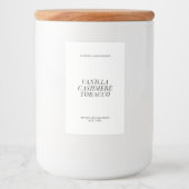 Modern wax smelt minimaal label voedselcontainer etiket (Voorkant)