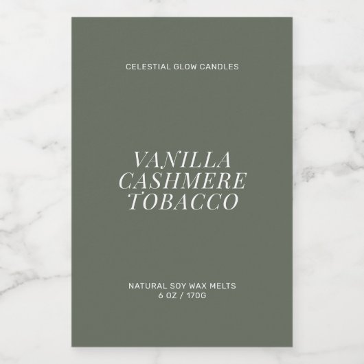 Modern wax smelt minimaal label voedselcontainer etiket (Enkel label)