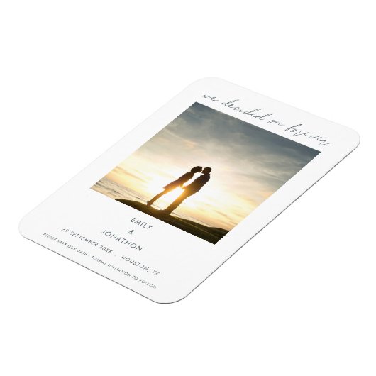 Modern We Decided on Forever Photo Save The Date Magneet (Linkerzijde)