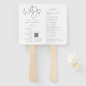 Modern We delen foto's QR-code huwelijksprogramma Handwaaier (Voorkant en achterkant)