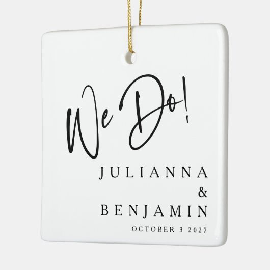 Modern We Do Elegante Aangepaste Zwarte Witte Trou Keramisch Ornament (Links)