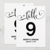 Modern We Do Script Huwelijk Tafel Nummerkaart Kaart (Voorkant / Achterkant)