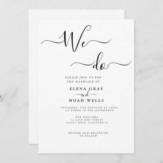 Modern we doen bruiloft kaart (Voorkant / Achterkant)