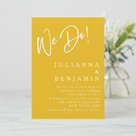 Modern we doen een elegante saffron Yellow Wedding Kaart