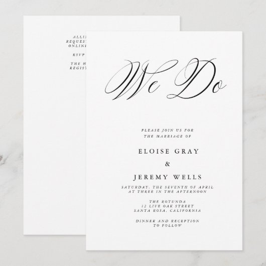 Modern we doen een huwelijksuitnodiging kaart (Voorkant / Achterkant)