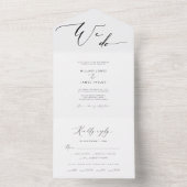 Modern we doen een kalligrafie-bruiloft all in one uitnodiging (Binnen)