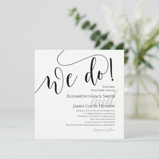 Modern we doen een uitnodiging tot het huwelijk (Staand voorkant)