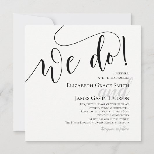 Modern we doen een uitnodiging tot het huwelijk (Voorkant)