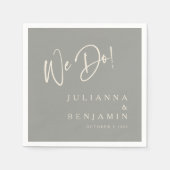Modern we doen elegant aangepaste bruiloft grijs servet (Voorkant)