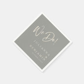 Modern we doen elegant aangepaste bruiloft grijs servet (Hoek)