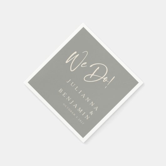 Modern we doen elegant aangepaste bruiloft grijs servet (Hoek)