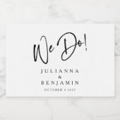 Modern we doen elegant bruiloft wit sparkling wijnetiket (Enkel label)