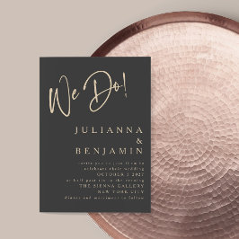 Modern we doen het elegante zwarte beige huwelijk kaart