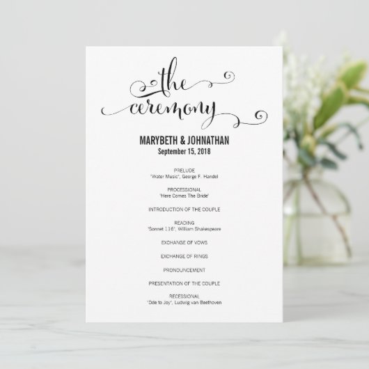 Modern we doen het programma voor het bruiloft van programmakaart (Staand voorkant)