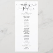Modern we doen het programma voor het bruiloft van programmakaart (Achterkant)