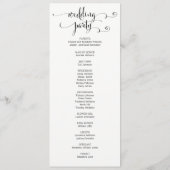 Modern we doen het programma voor het bruiloft van programmakaart (Achterkant)