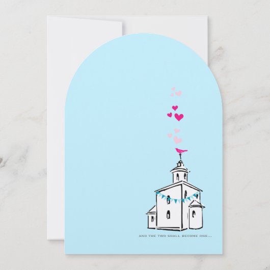  Modern We gaan naar de Chapel Wedding Kaart (Achterkant)