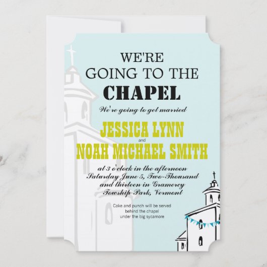  Modern We gaan naar de Chapel Wedding Kaart (Voorkant)