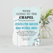  Modern We gaan naar de Chapel Wedding Kaart (Staand voorkant)