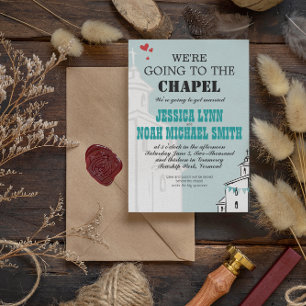 Modern We gaan naar de Chapel Wedding Kaart