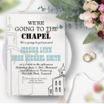 Modern We gaan naar de Chapel Wedding Kaart<br><div class="desc">KLIK "LEES MEER"om daadwerkelijke foto's te zien! Cute Modern We gaan naar het kapel dat we gaan maken met gehuwde, heldere kleuren Aqua Chartreuse en Red Religious Christelijk en de twee zullen er een worden Zie hieronder - RSVP om de uitnodiging voor de bruiloft van Bicycle Love aan te passen...</div>