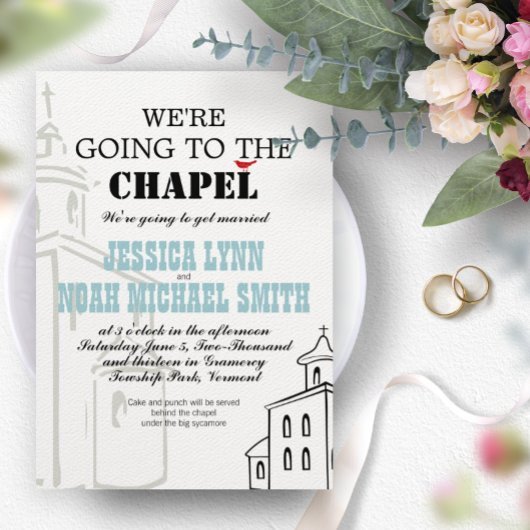  Modern We gaan naar de Chapel Wedding Kaart