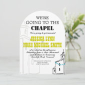  Modern We gaan naar de Chapel Wedding Kaart (Staand voorkant)