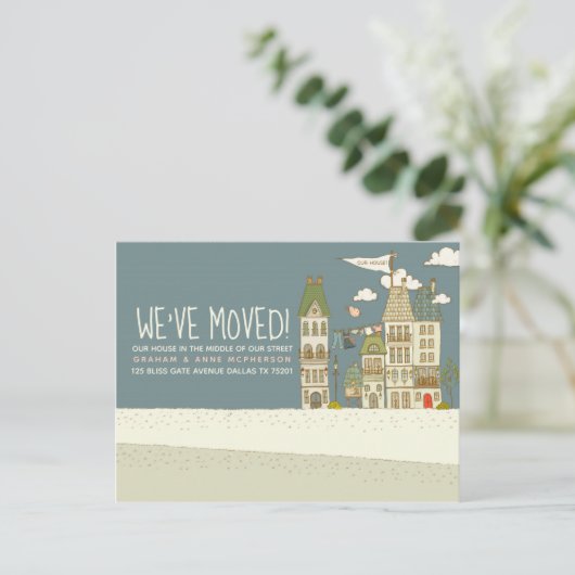 Modern we hebben adreswijziging verplaatst briefkaart (Staand voorkant)