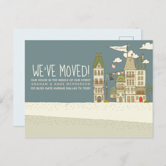 Modern we hebben adreswijziging verplaatst briefkaart (Voorkant / Achterkant)