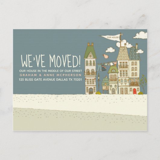 Modern we hebben adreswijziging verplaatst briefkaart (Voorkant)