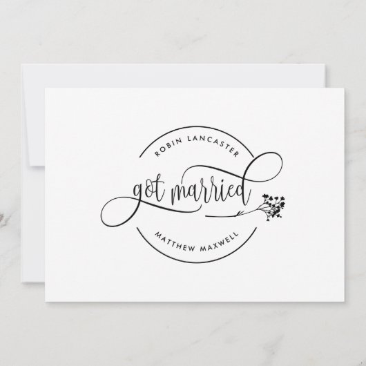 Modern we hebben een huwelijksweddenschap/aankondi kaart (Achterkant)