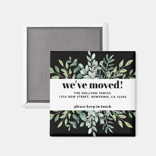 Modern we hebben Eucalyptus Greenery Black verplaa Magneet (Voorkant / Achterkant)