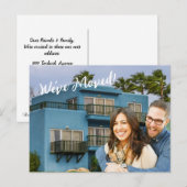 Modern We hebben foto verplaatst Nieuwe adresaanko Briefkaart (Voorkant / Achterkant)